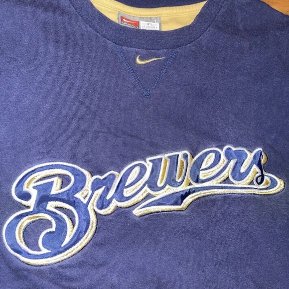 Milwaukee Brewers Nike Center Swoosh Baseball T-Shirt Size Large - Picture 2 of 9